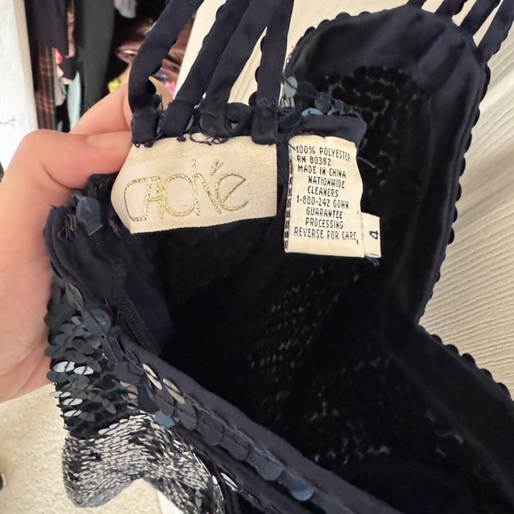 Cache Midnight Blue Sequin Gown - Picture 3 of 7